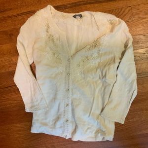 ANN TAYLOR Beaded Detailed Cardigan